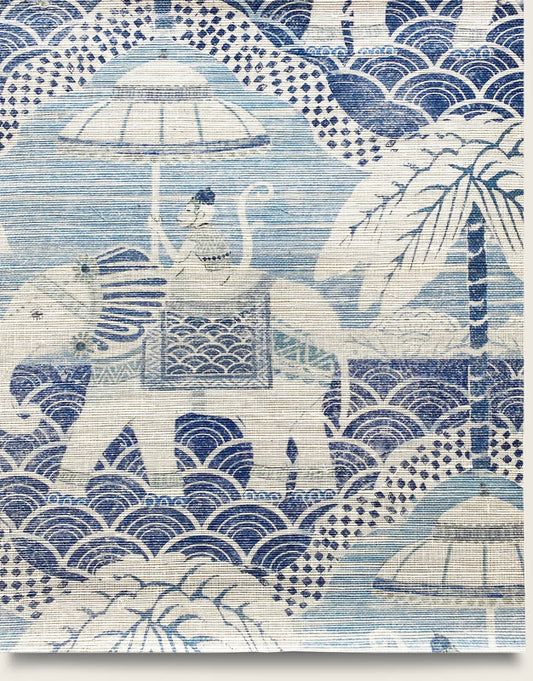 Monkey Business Wallpaper by Aux Abris in Royal