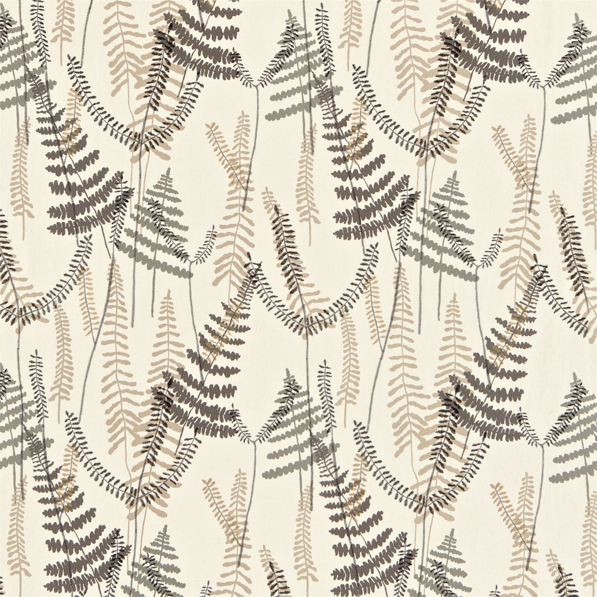 Athyrium Chalk/Pewter/Biscuit fabric by Scion