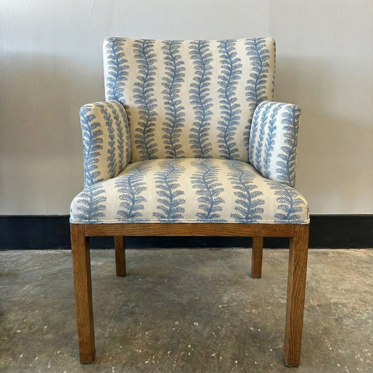 G P & J Baker Tetbury Stripe Indigo on N°50 Dining Chair