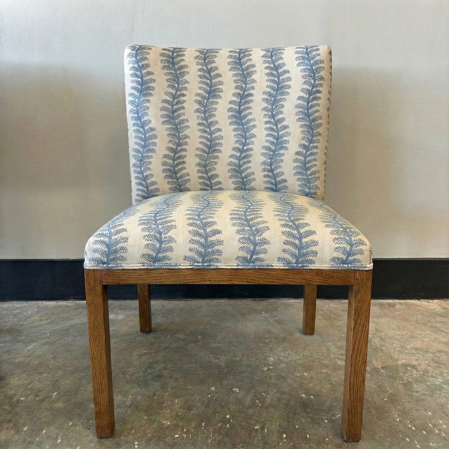 G P & J Baker Tetbury Stripe Indigo on N°50 Dining Chair