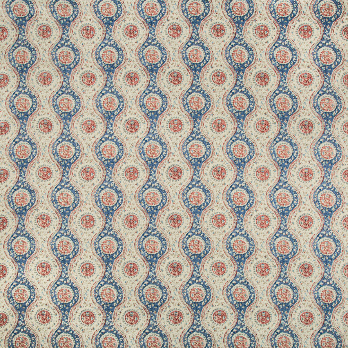 Nadari Print Fabric by Brunschwig & Fils in Blue/Red