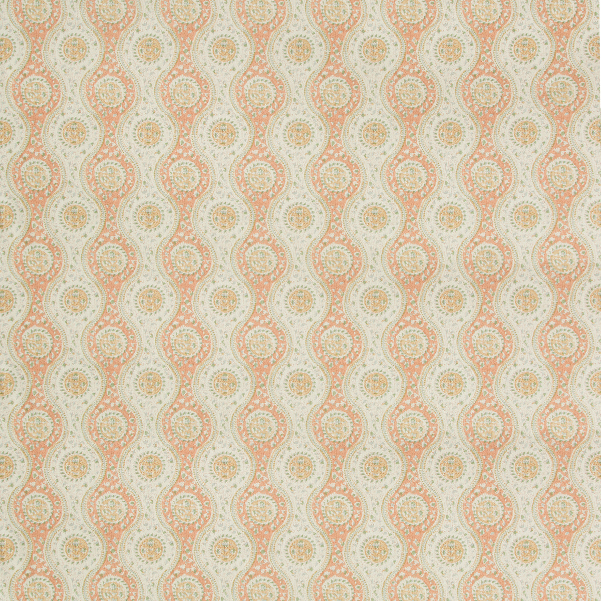 Nadari Print Fabric by Brunschwig & Fils in Peach/Gold