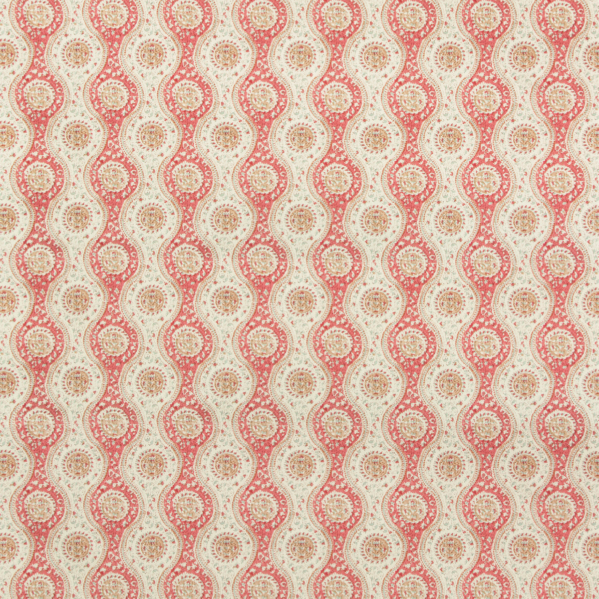 Nadari Print Fabric by Brunschwig & Fils in Red/Beige