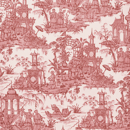 Pagoda Toile Paper - Garnet