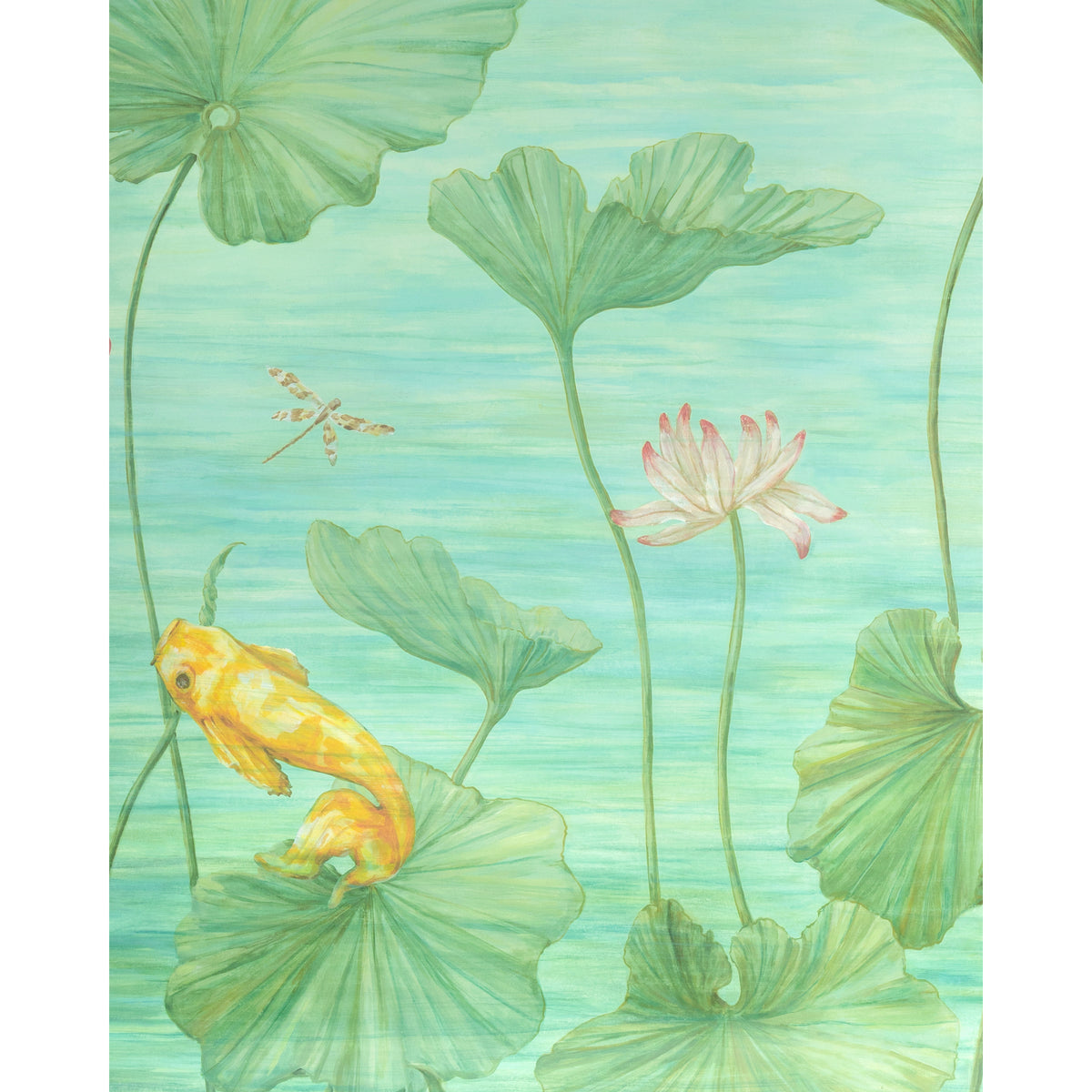 Koi Pond Mural - Teal