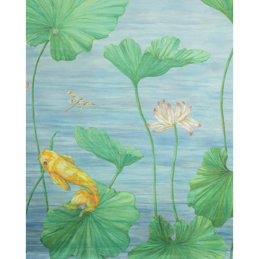 Koi Pond Mural Wallpaper by Brunschwig & Fils in Blue