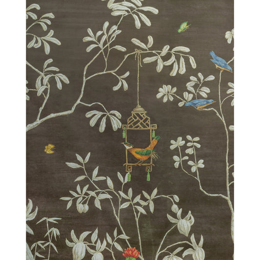 Jardin Yili Mural Wallpaper by Brunschwig & Fils in Chocolate