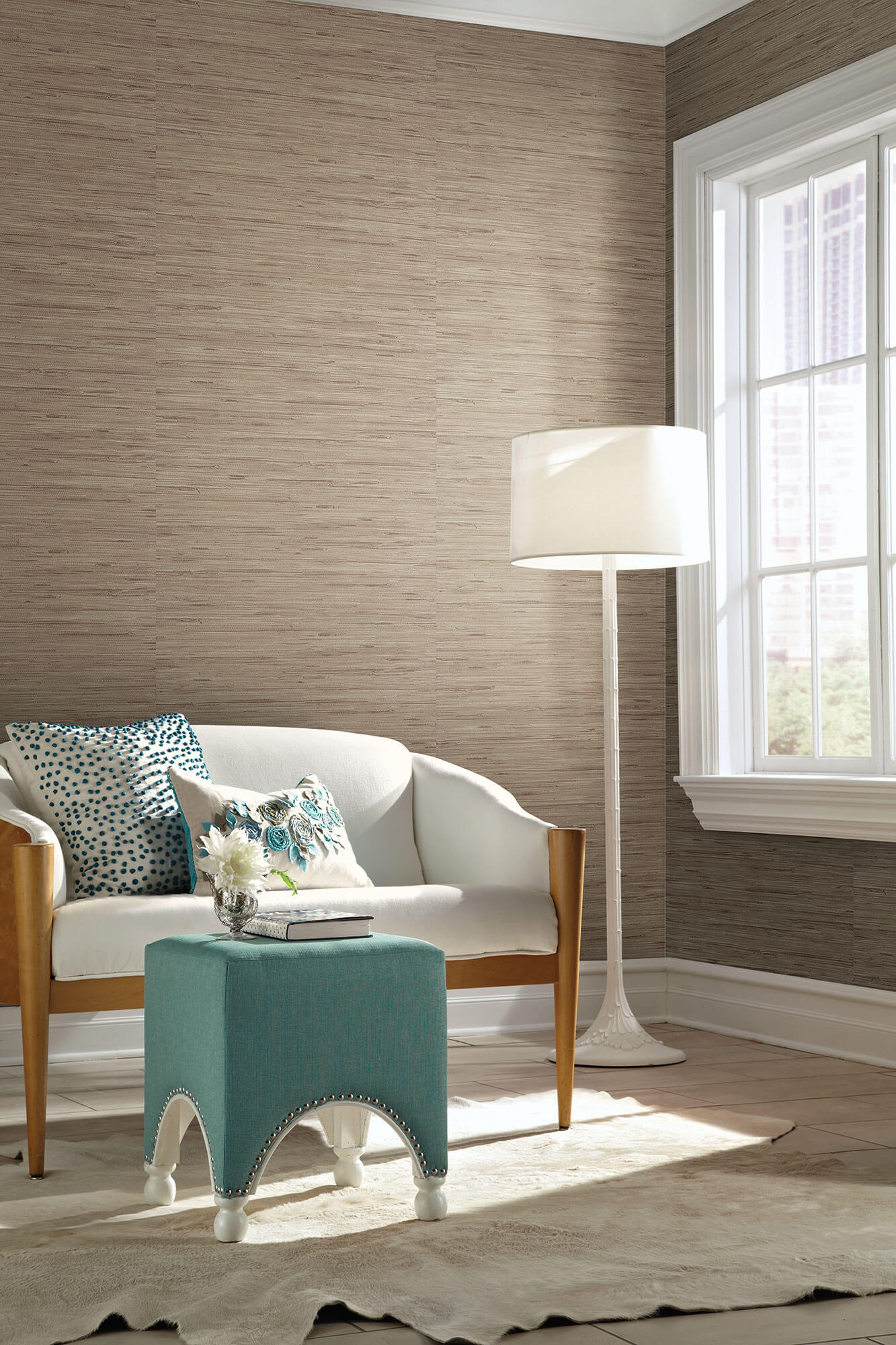 Lustrous Grasscloth Wallpaper