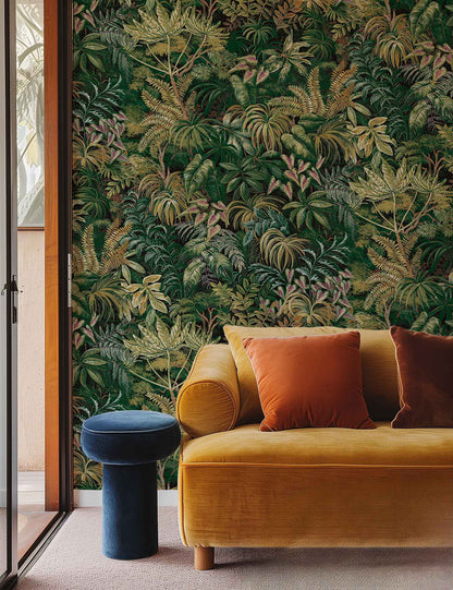 Palm House Lush Green Wallpaper