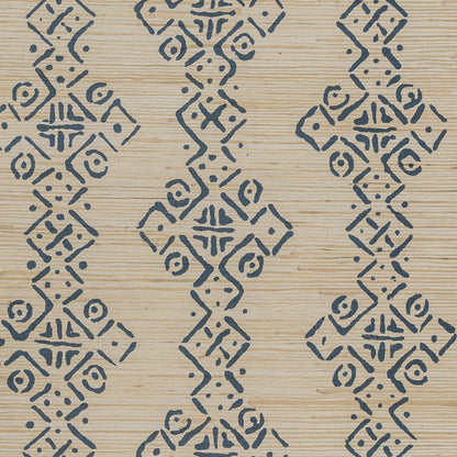 Mali Grasscloth Wallpaper by Blithfield in Indigo