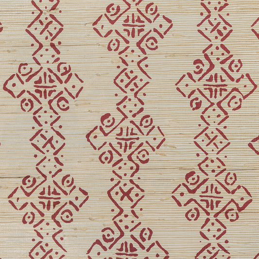 Mali Grasscloth Wallpaper by Blithfield in Ruby