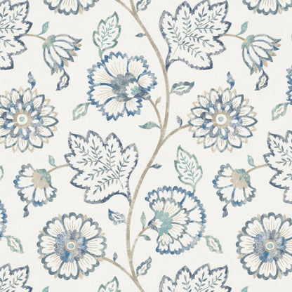 Kalamkari Fabric by Pure Edit in Azure