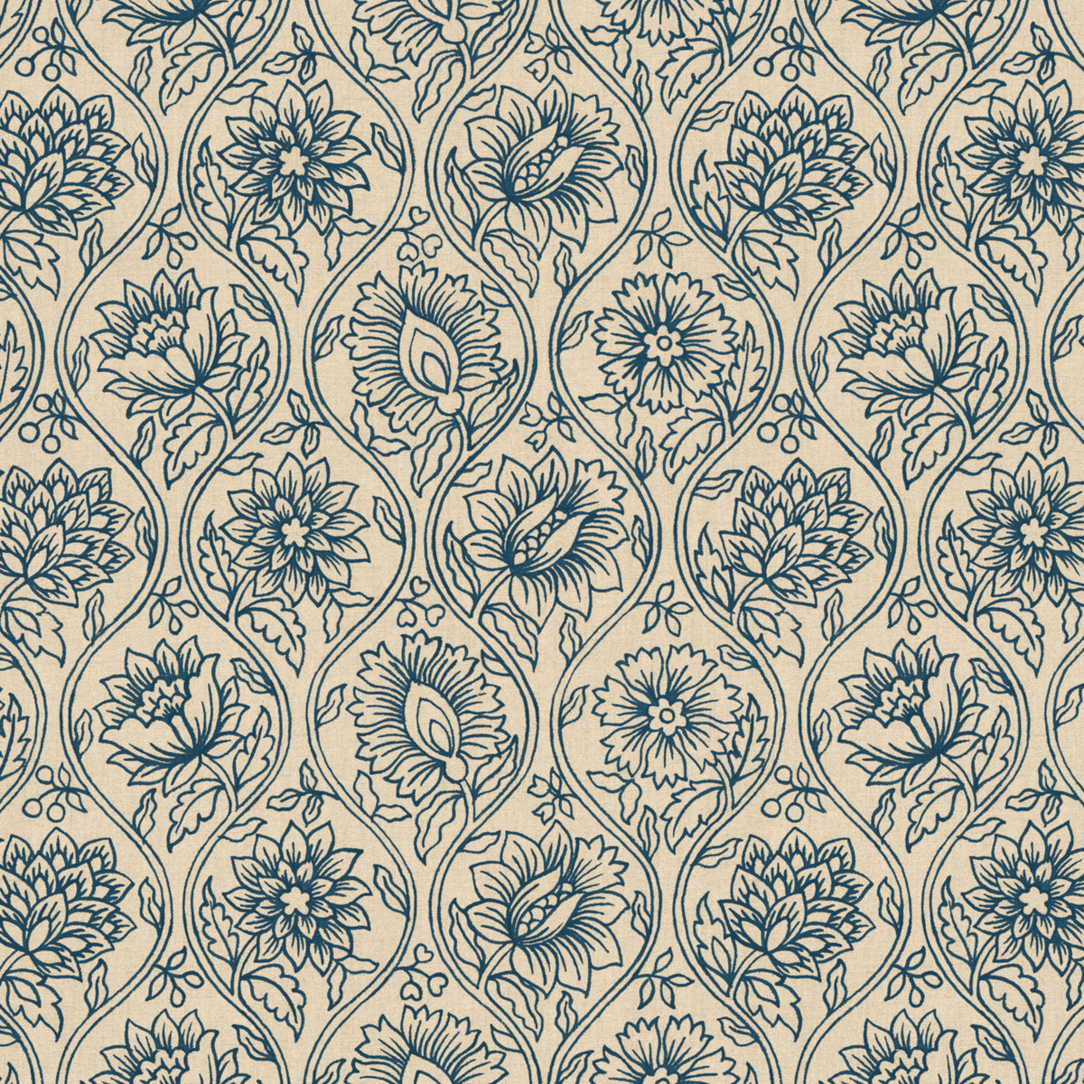 Lotus Fabric by Pure Edit in Midnight