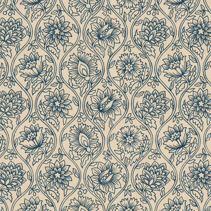 Lotus Fabric by Pure Edit in Midnight