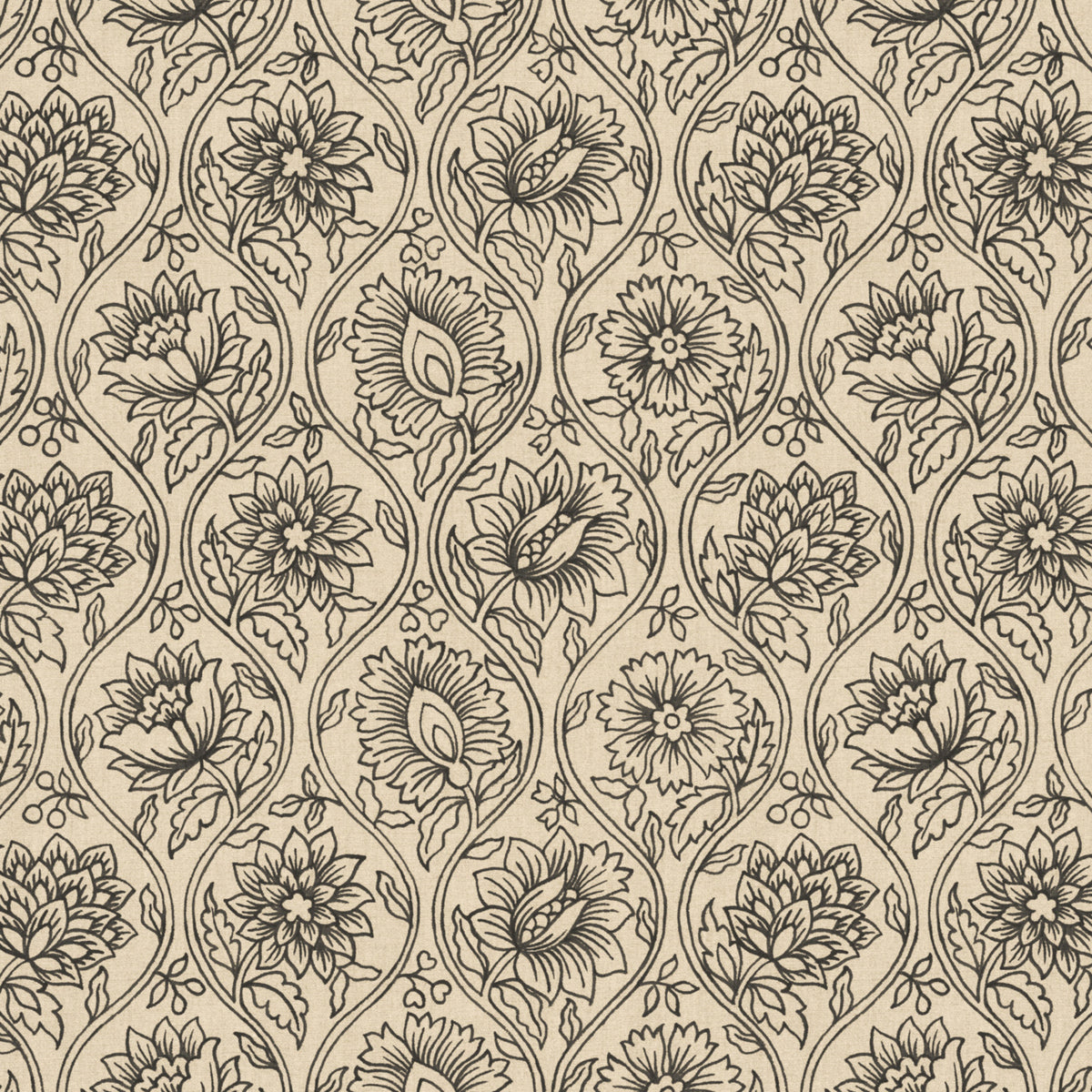 Lotus Fabric by Pure Edit in Charcoal