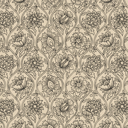 Lotus Fabric by Pure Edit in Charcoal