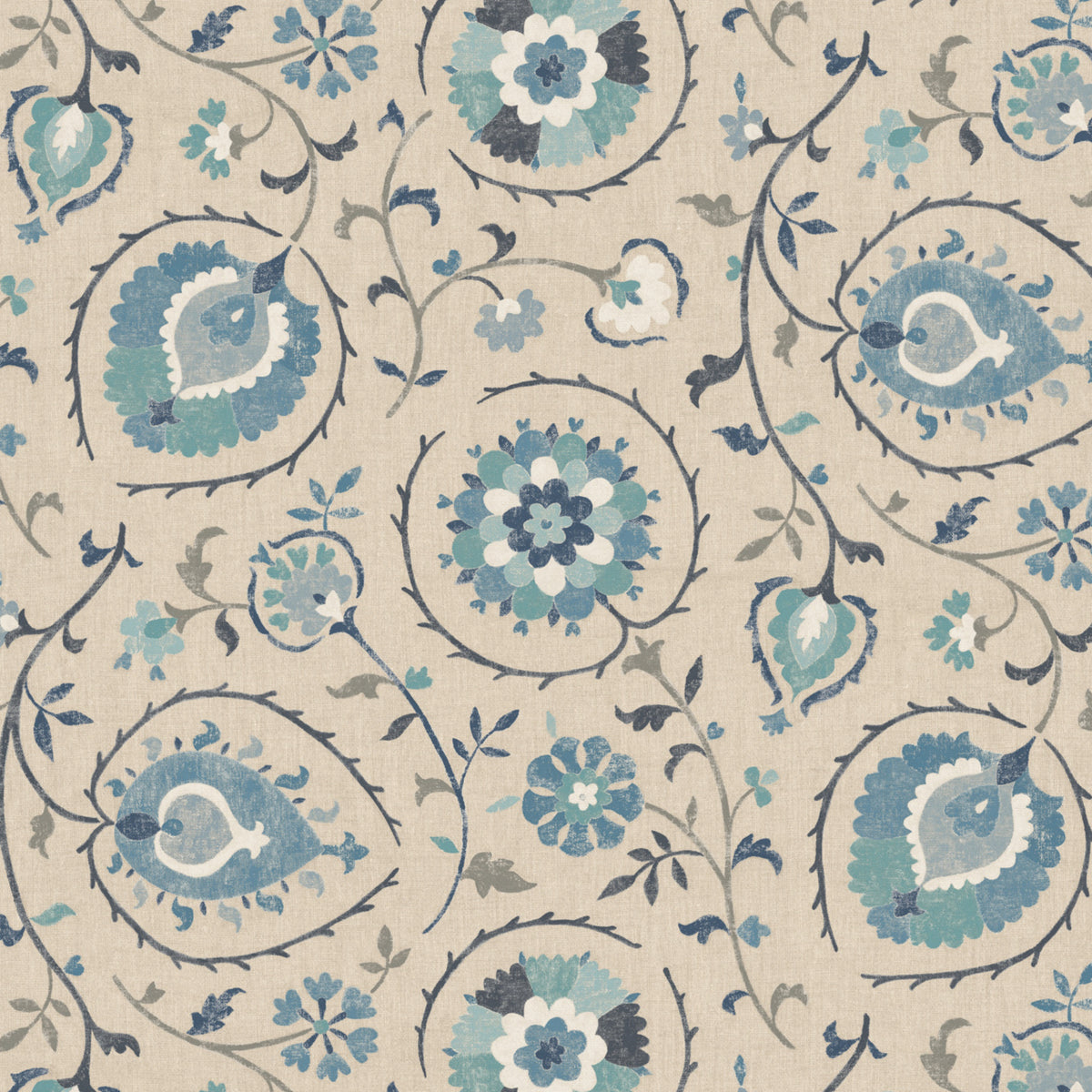 Shimla Fabric by Pure Edit in Azure