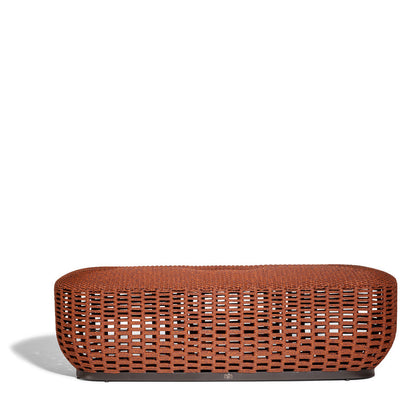 Lepli Outdoor Pouf Rectangle 121 by JANUS et Cie in Basalto/Rust