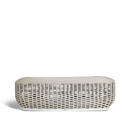 Lepli Outdoor Pouf Rectangle 121 by JANUS et Cie in Gesso/Ecru
