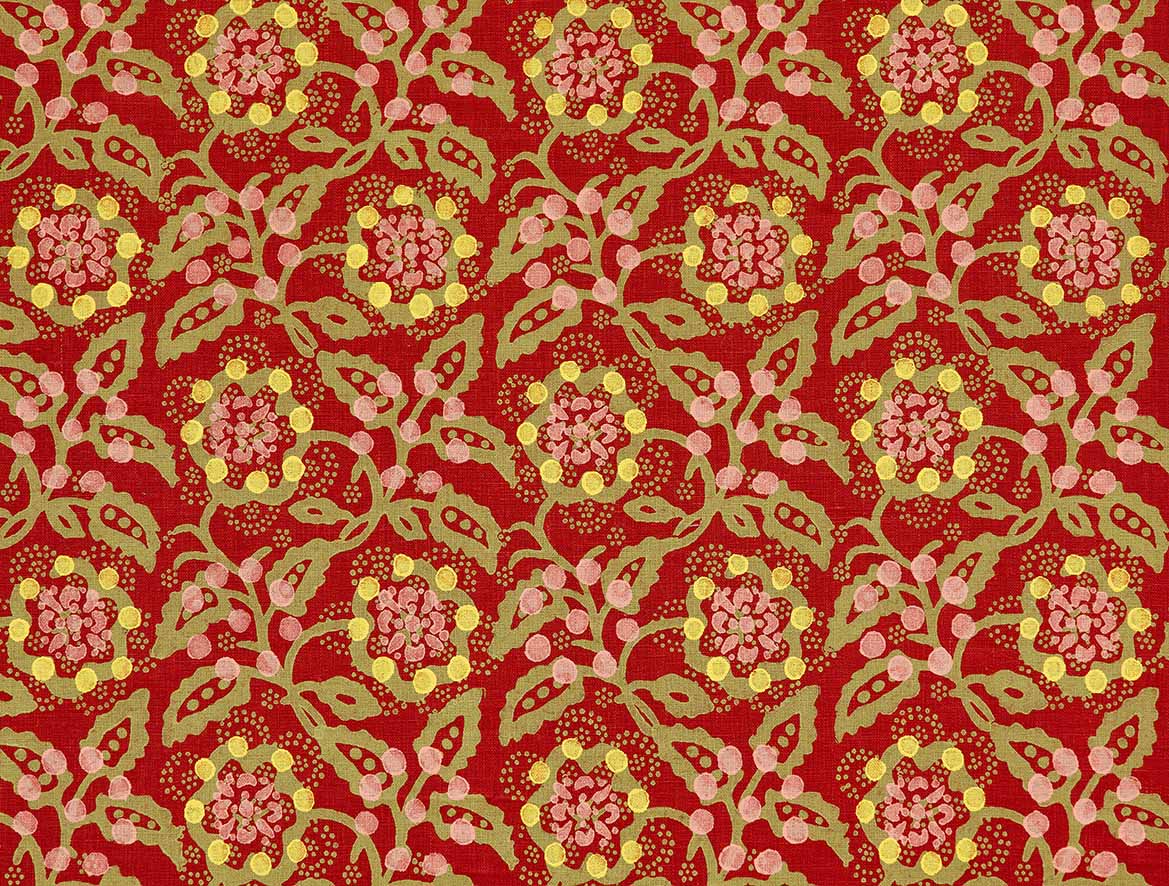 Polka Khaki on Red