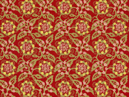 Polka Khaki on Red