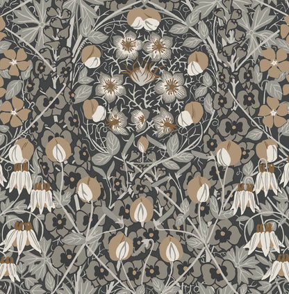 Seabrook Tulip Garden Wallpaper - Dark Gray