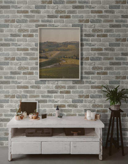 Seabrook Washed Faux Brick Wallpaper - Neutrals