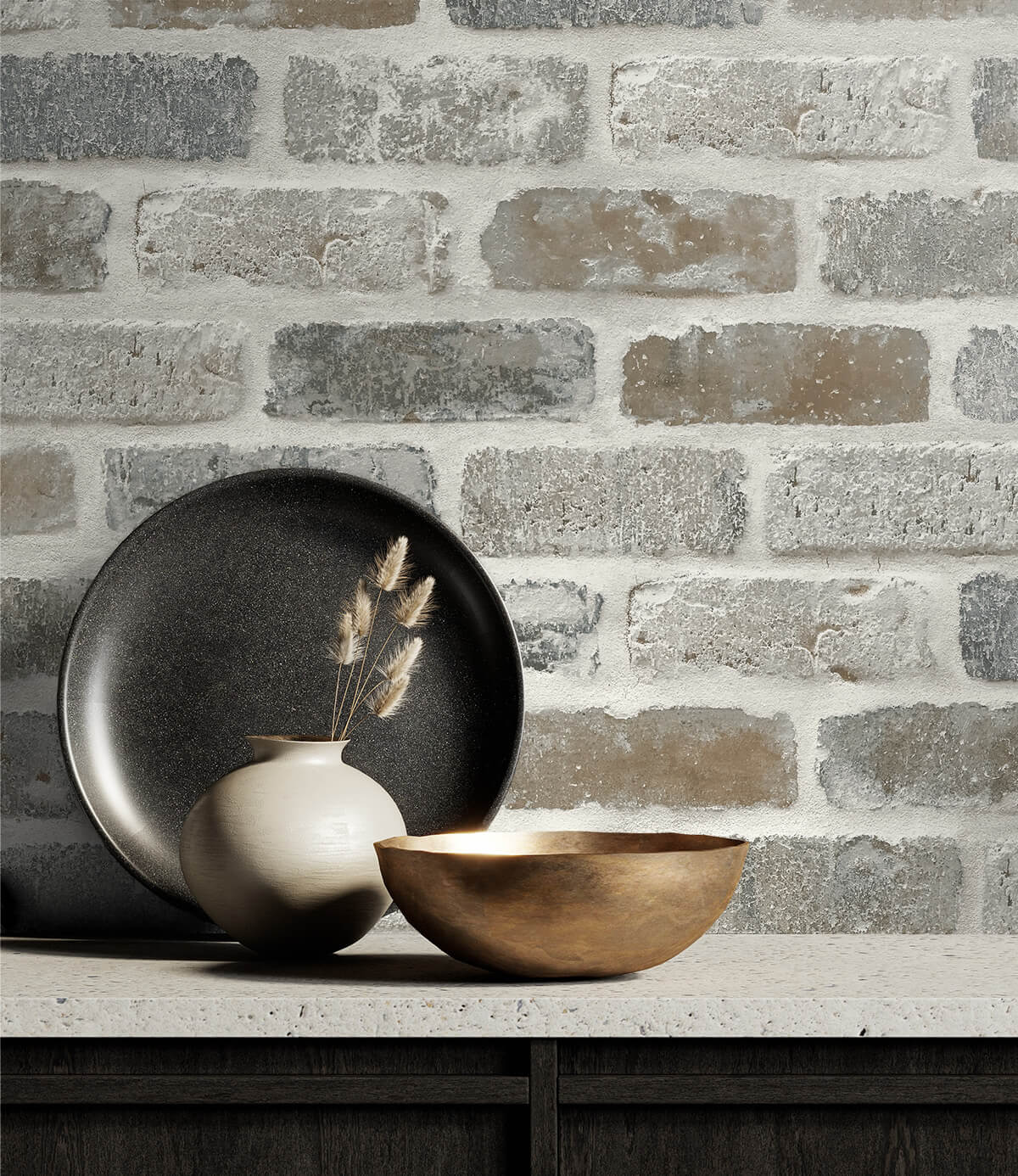 Seabrook Washed Faux Brick Wallpaper - Neutrals