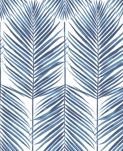 Seabrook Paradise Palm Wallpaper - Coastal Blue