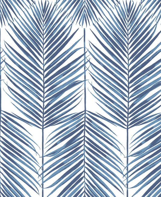 Seabrook Paradise Palm Wallpaper - Coastal Blue