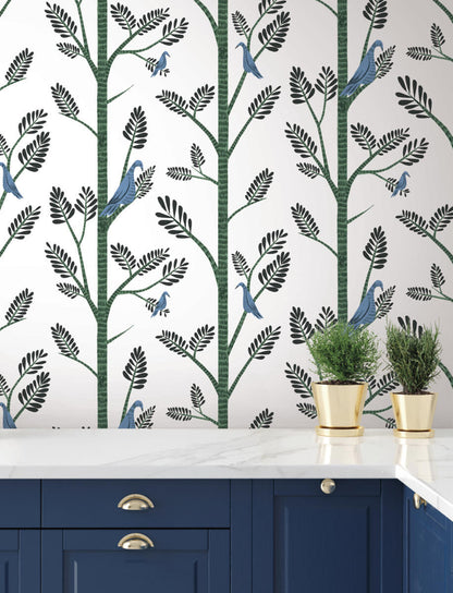 Aviary Branch Peel & Stick Wallpaper