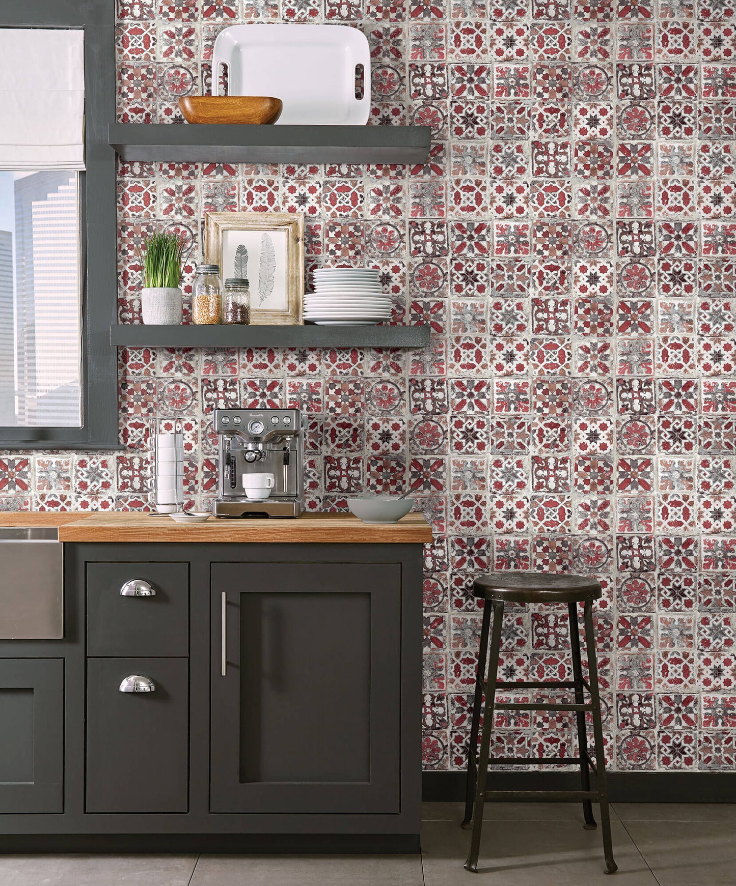 Encaustic Tile Peel & Stick Wallpaper
