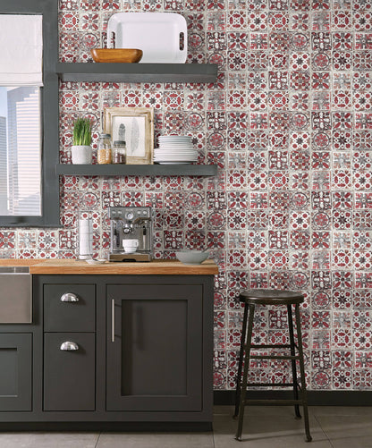 Encaustic Tile Peel & Stick Wallpaper