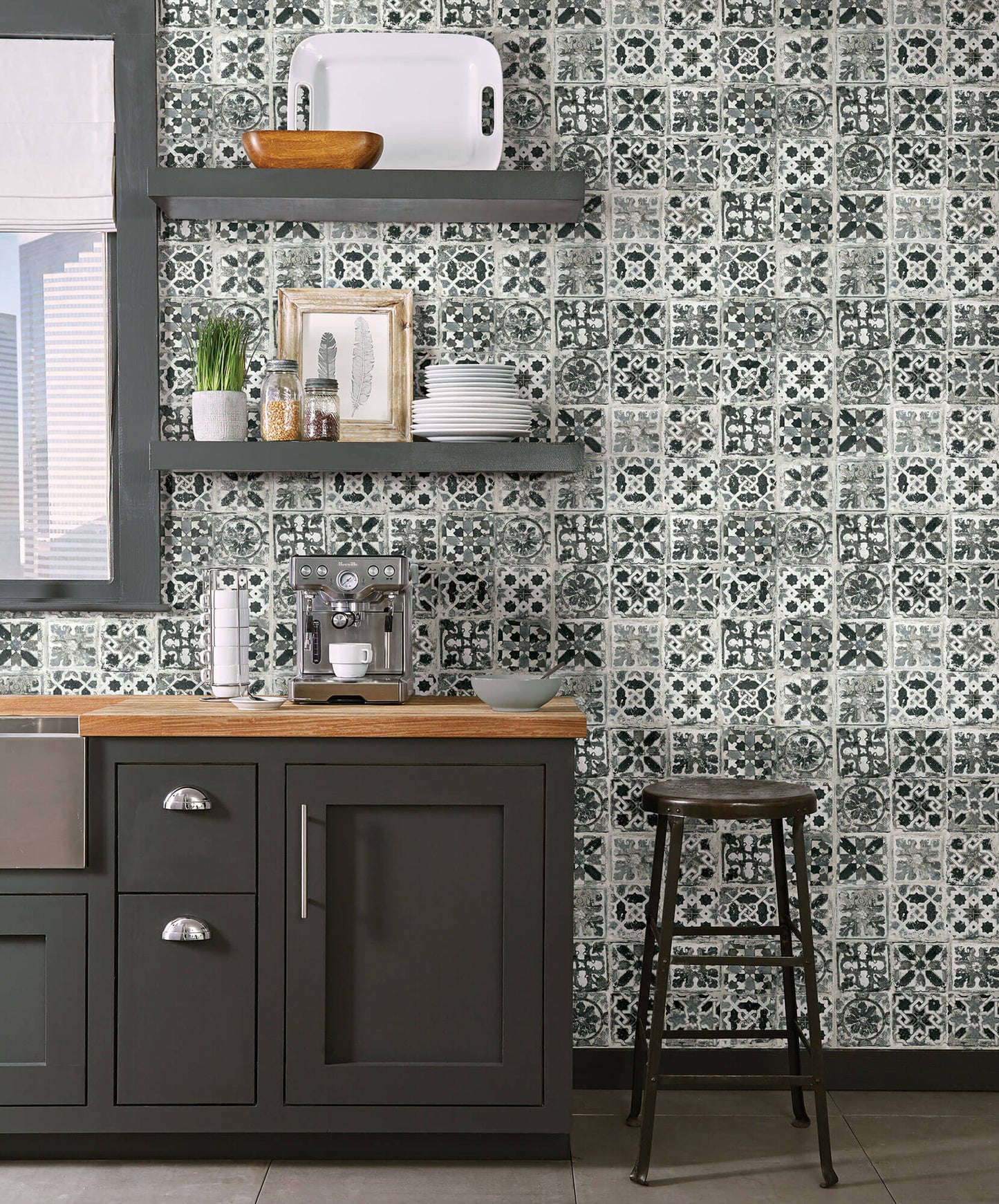 Encaustic Tile Peel & Stick Wallpaper