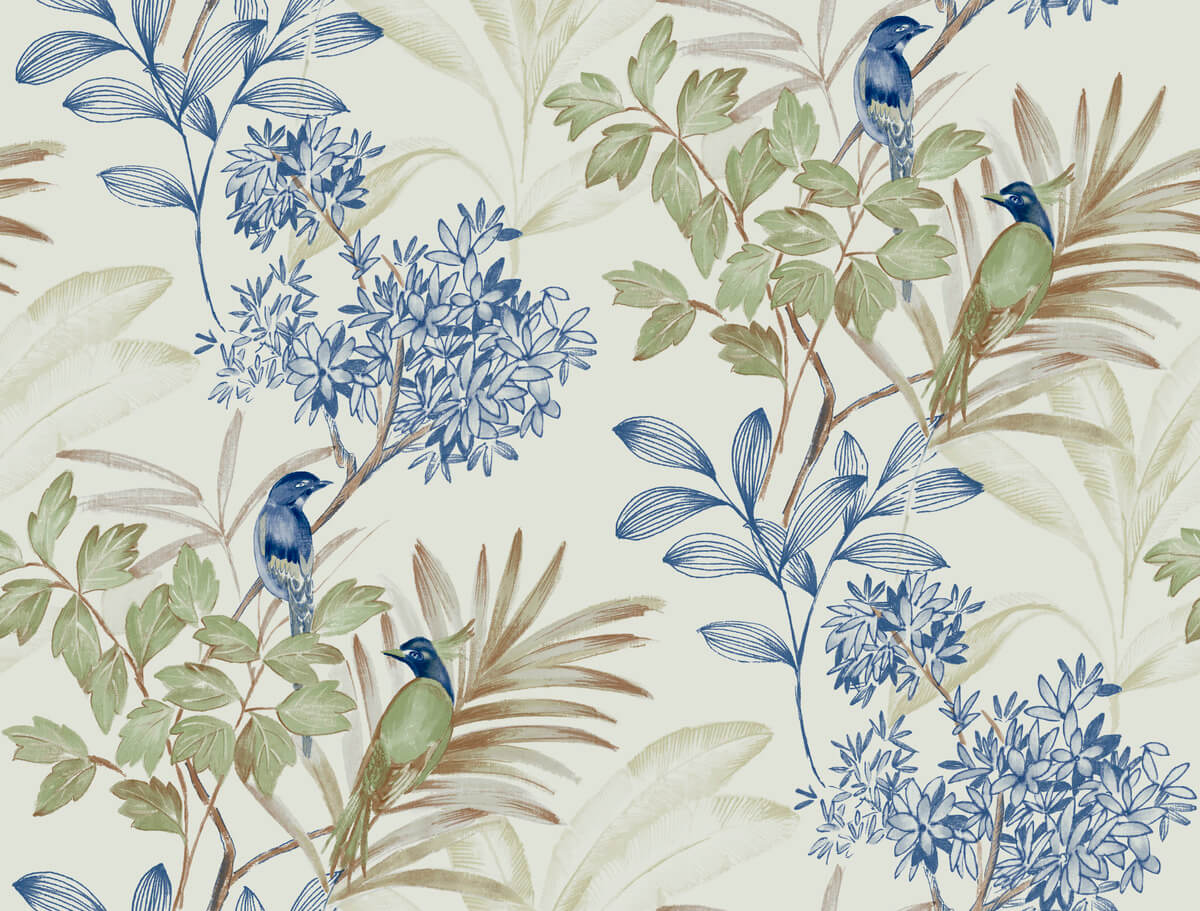 Handpainted Songbird Peel & Stick Wallpaper
