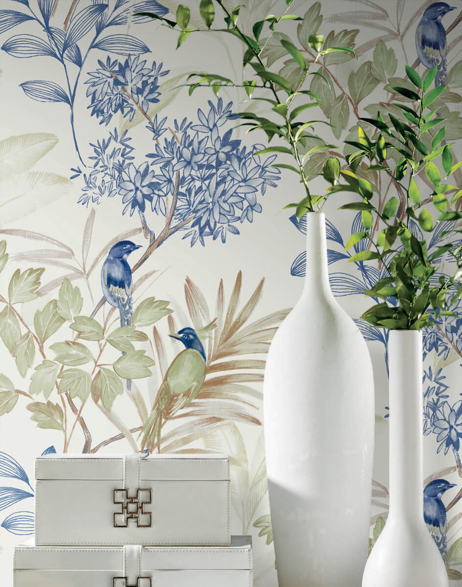 Handpainted Songbird Peel & Stick Wallpaper