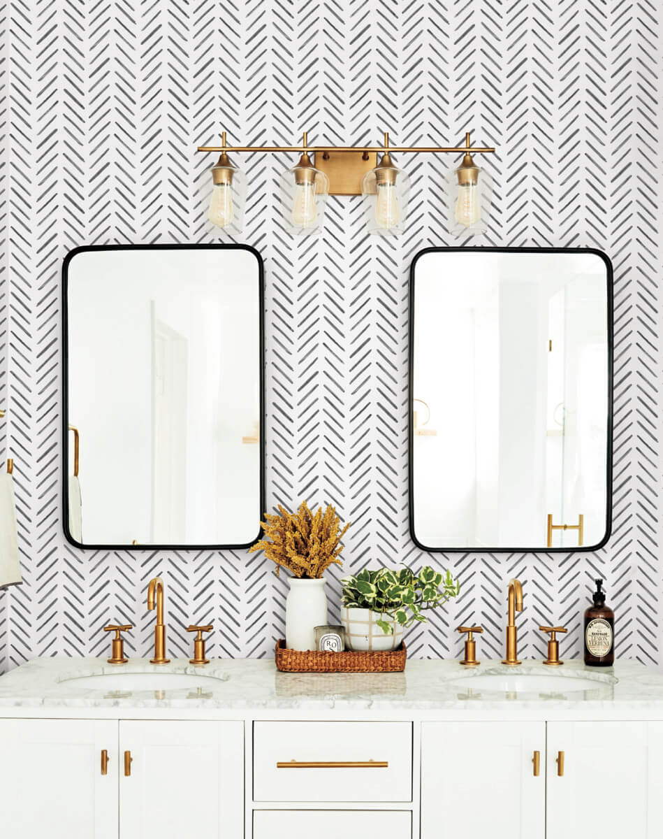 Painted Herringbone Peel & Stick Wallpaper