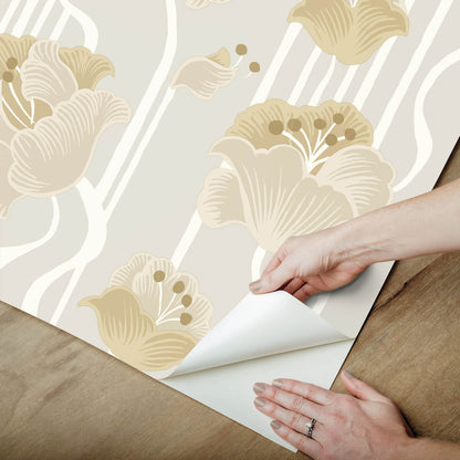 Shirley Deco Floral Peel & Stick Wallpaper
