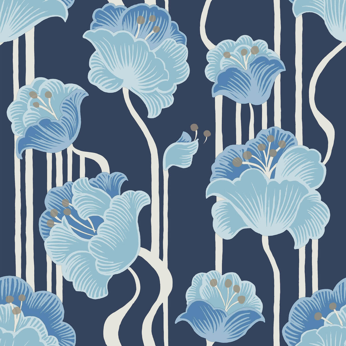 Shirley Deco Floral Peel & Stick Wallpaper