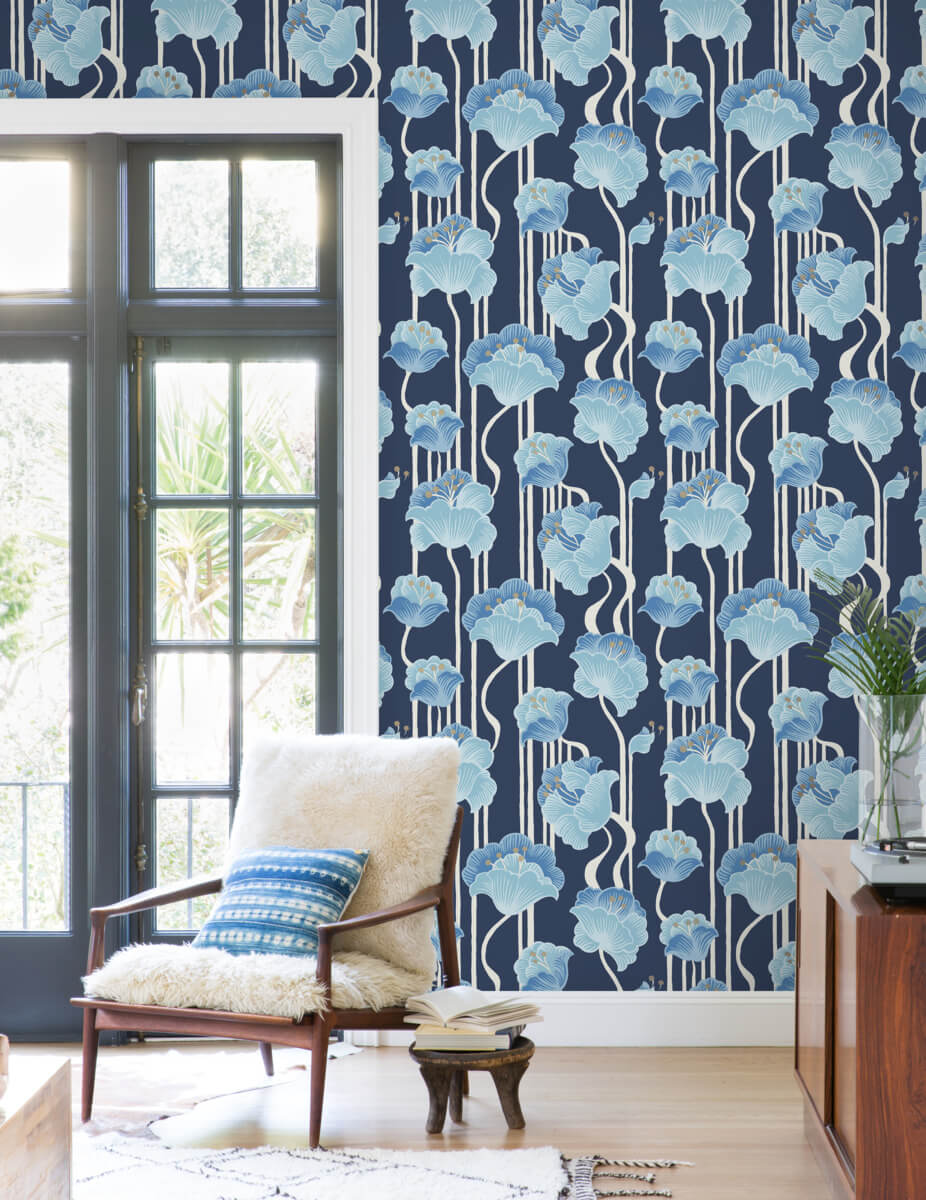 Shirley Deco Floral Peel & Stick Wallpaper
