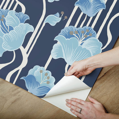 Shirley Deco Floral Peel & Stick Wallpaper