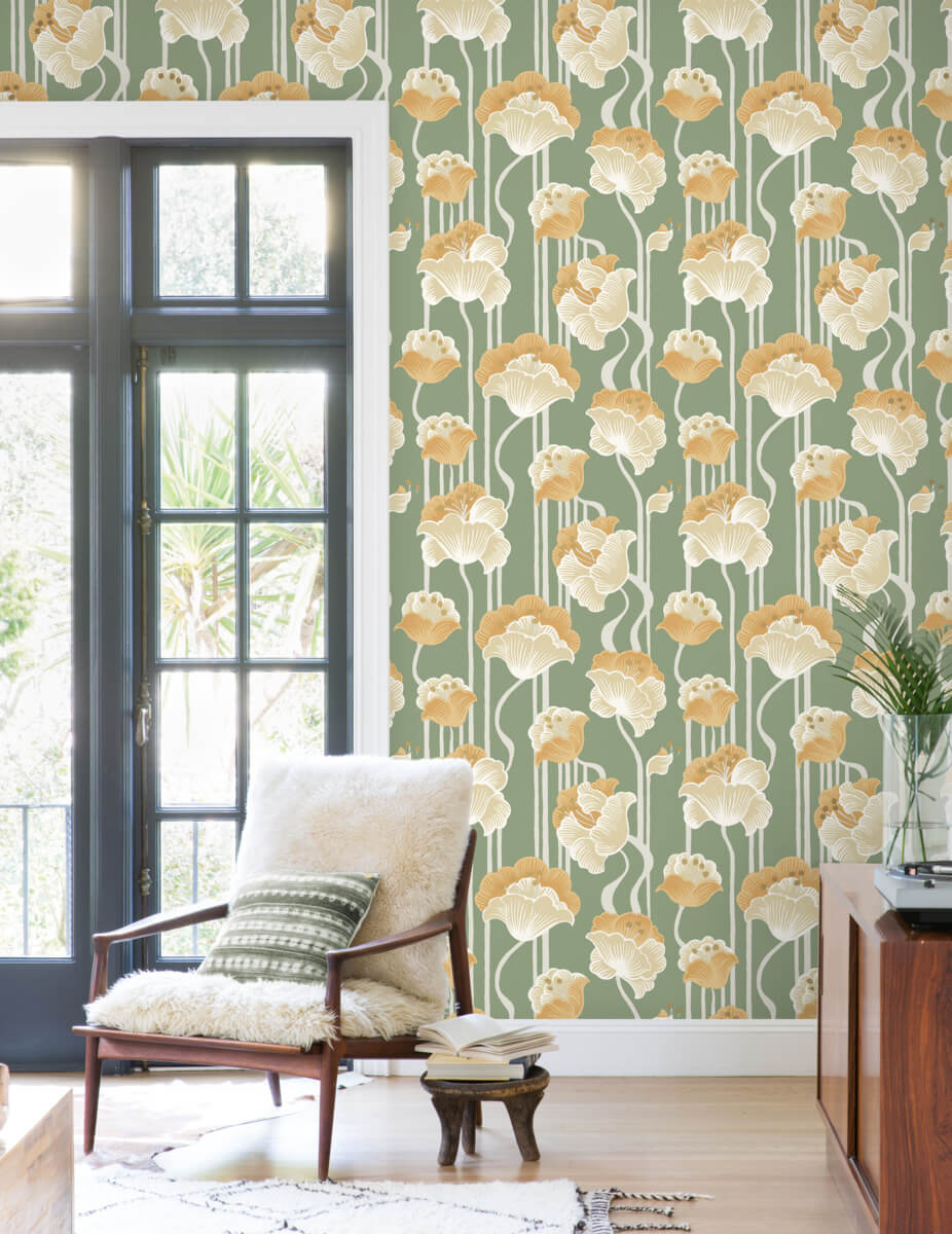 Shirley Deco Floral Peel & Stick Wallpaper