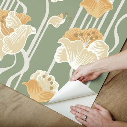 Shirley Deco Floral Peel & Stick Wallpaper