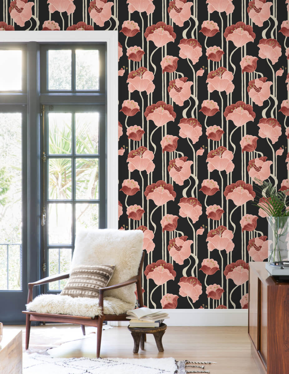 Shirley Deco Floral Peel & Stick Wallpaper