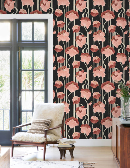 Shirley Deco Floral Peel & Stick Wallpaper