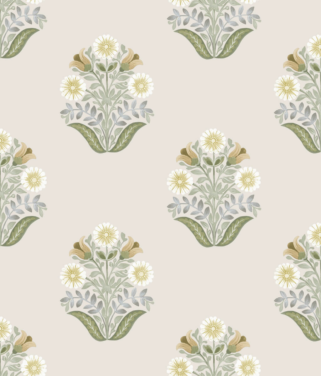Sophie Floral Medallion Peel & Stick Wallpaper