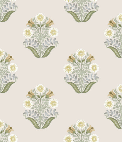 Sophie Floral Medallion Peel & Stick Wallpaper