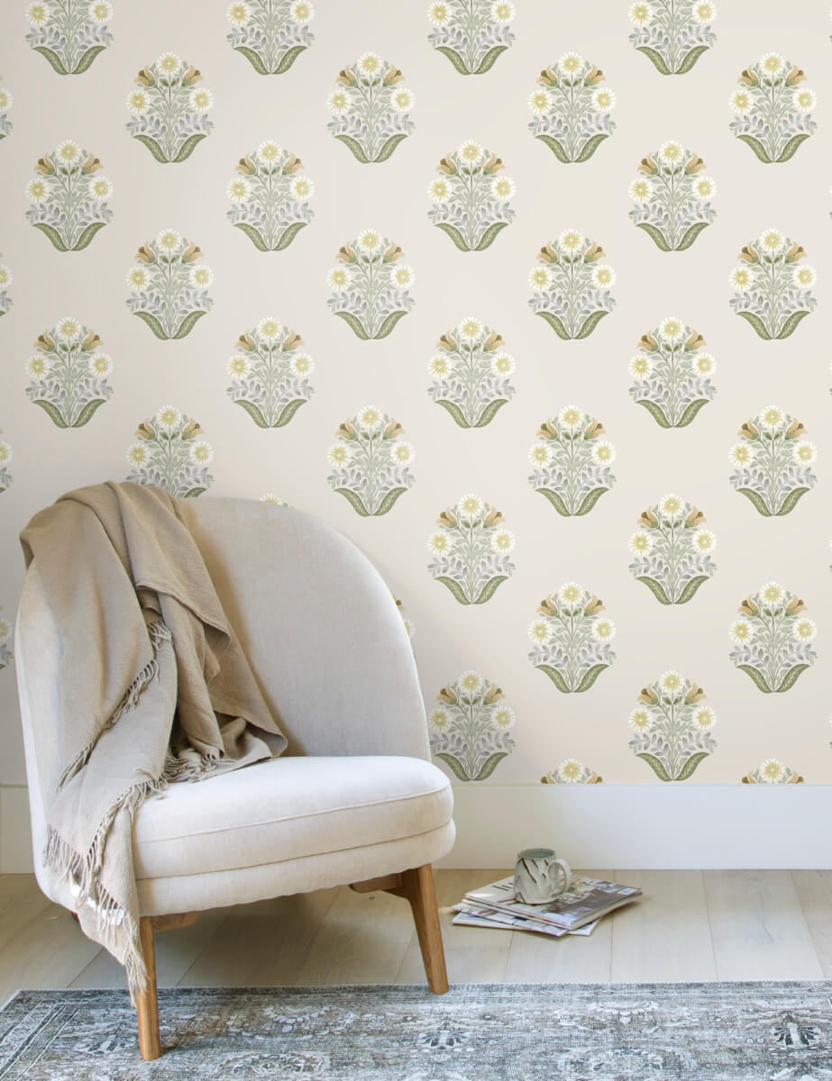 Sophie Floral Medallion Peel & Stick Wallpaper