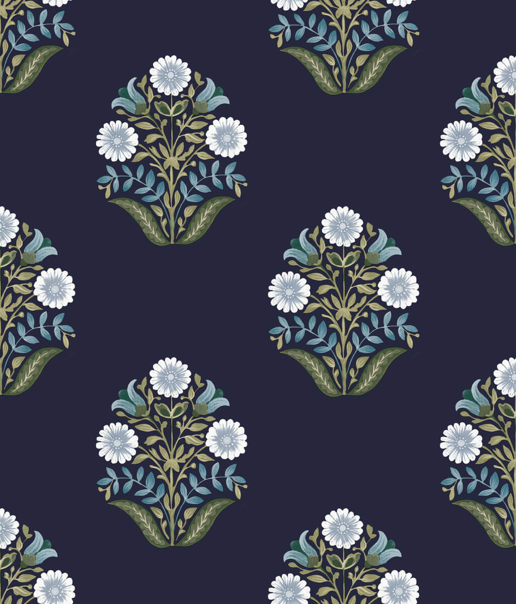Sophie Floral Medallion Peel & Stick Wallpaper