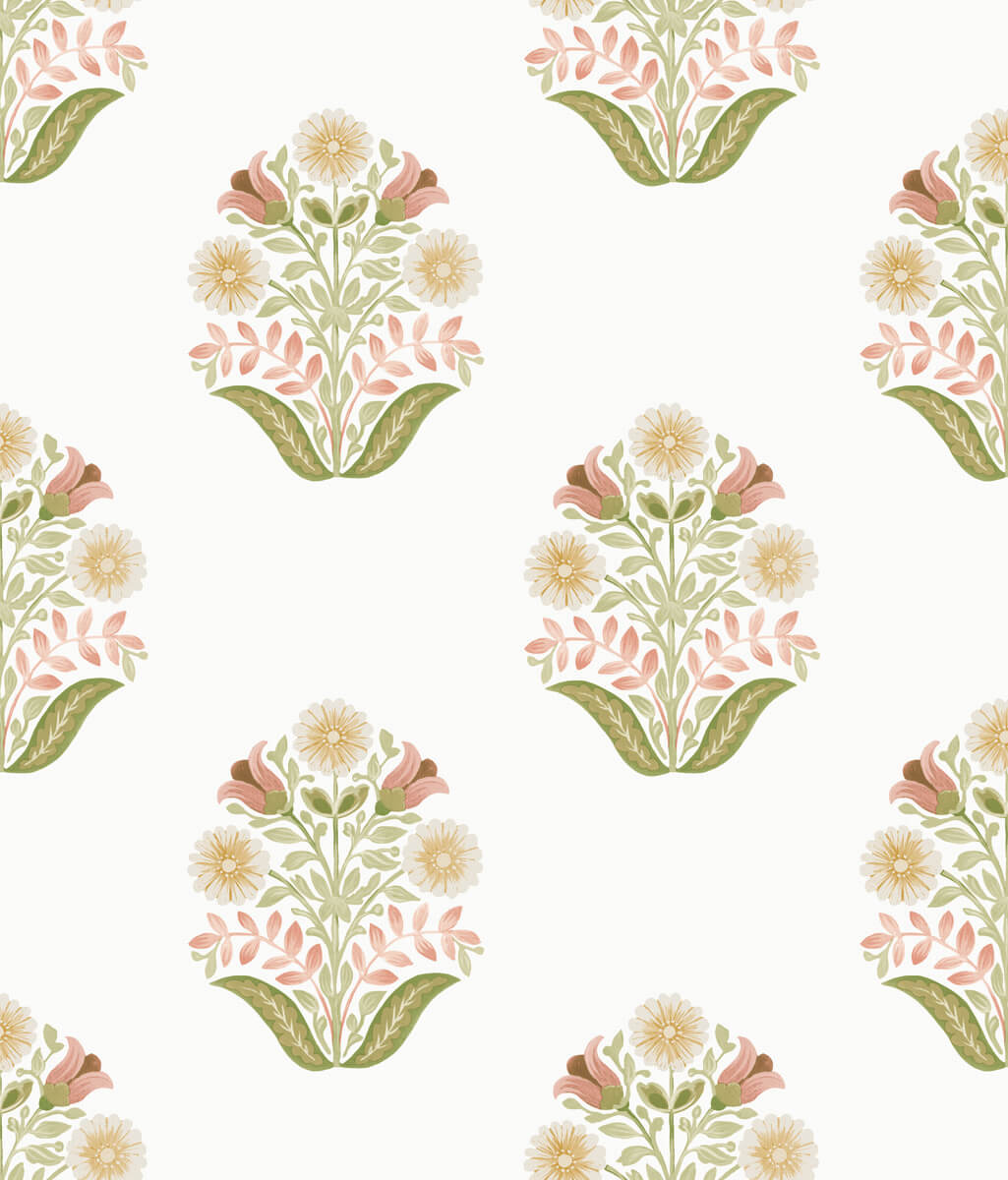 Sophie Floral Medallion Peel & Stick Wallpaper
